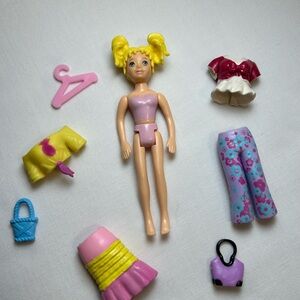 Polly Pocket Fashion Doll with Accessories - Pink and Yellow Y2K
